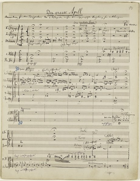 Mahler Second Symphony manuscript