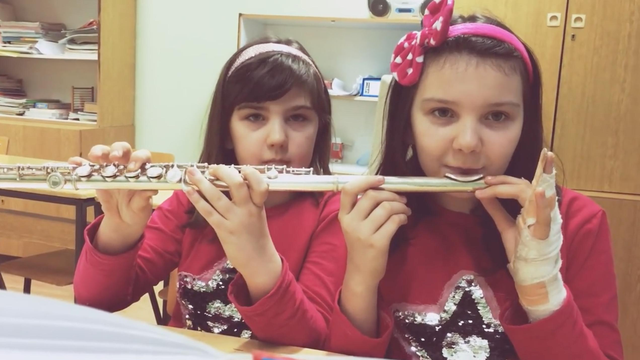 Lana and Mia Santrach flute