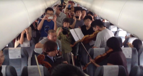 orchestra on a plane