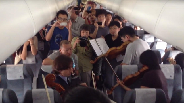 orchestra on a plane