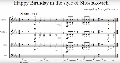 Happy birthday in the style of Shostakovich