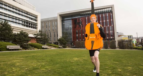Student gets on his mark for world record attempt 