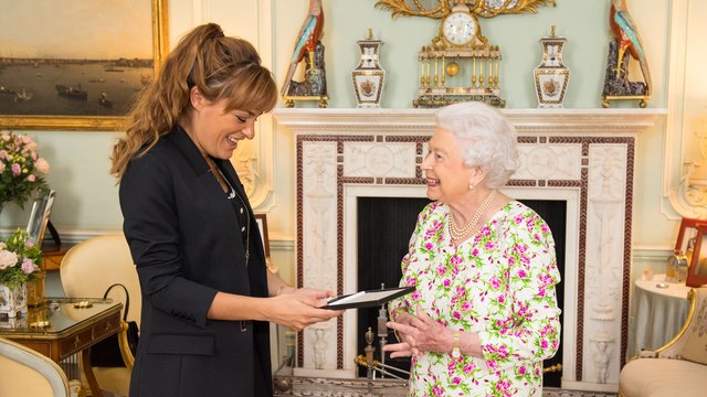 Queen Elizabeth II presents Nicola Benedetti with 