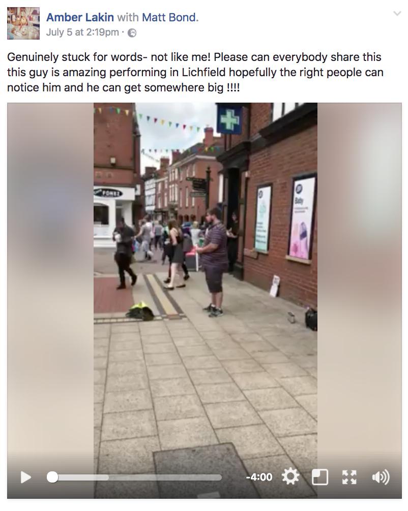 'I dreamed a dream' busker - Matt Bond