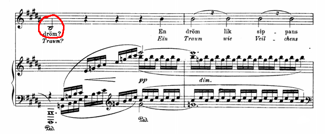 Sibelius bottom note Var det en drom 