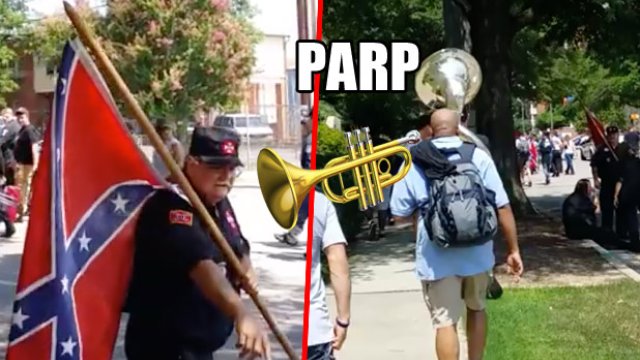 Sousaphone trolls a KKK march