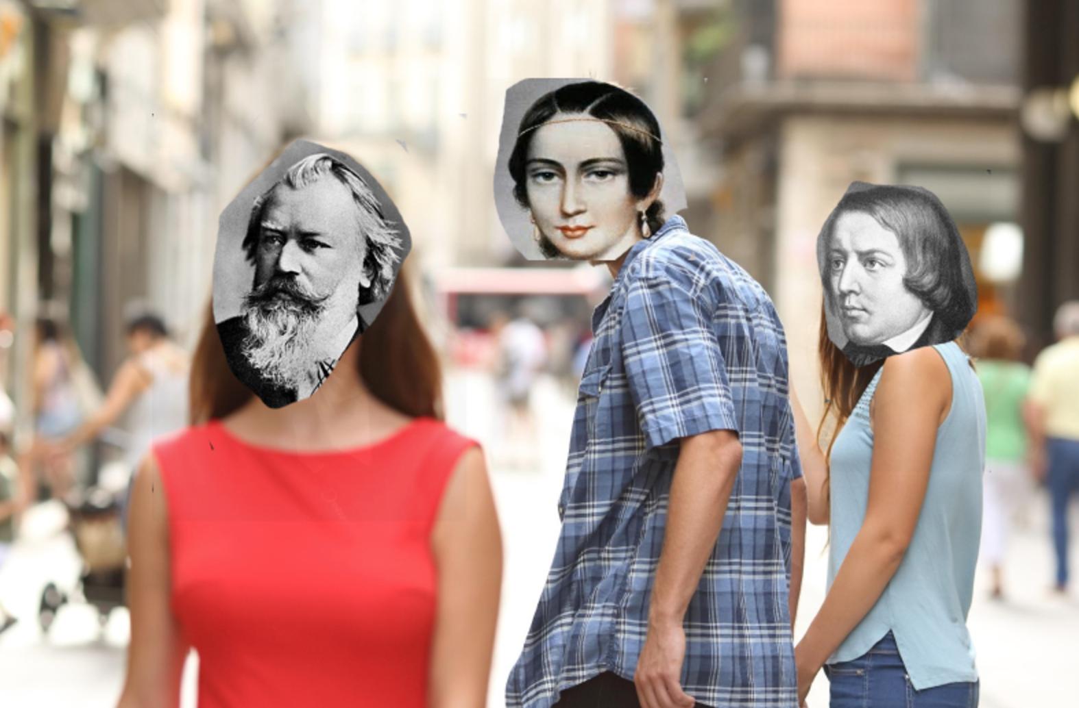 Brahms, Clara and Robert Schumann meme