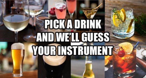 Pick a drink instrument quiz