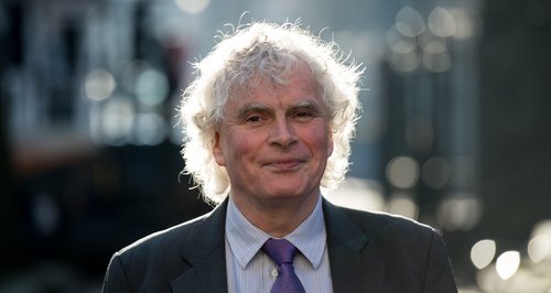 Simon Rattle outside LSO St Luke's, 17 Jan 2017.