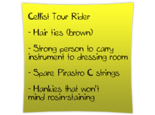 cellist tour rider