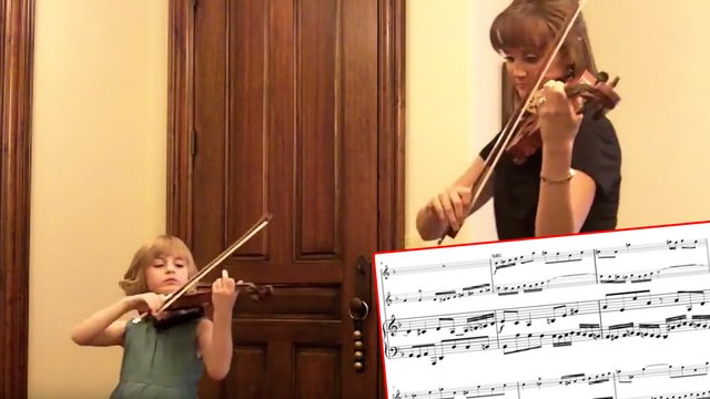 6 year old Bach double violin concerto