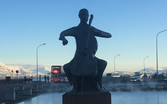 Cello statue Iceland