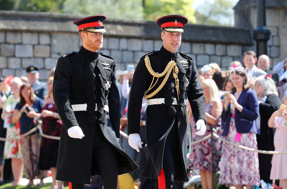 Prince Harry (left) and the Duke of Cambridge arri