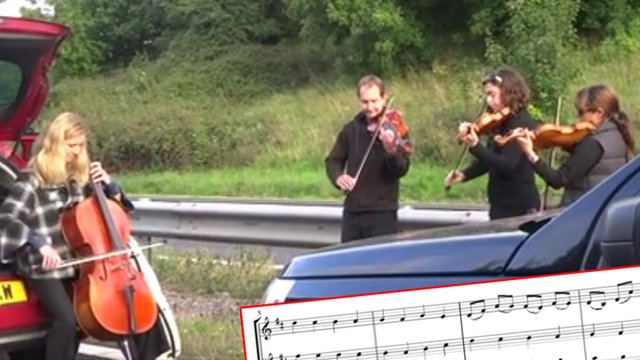 String quartet in traffic jam