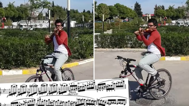 Paganini on a bike