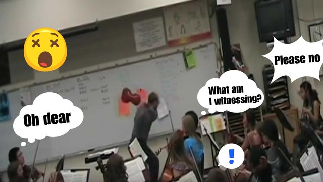 violin smash prank