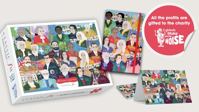 Limited edition ‘Great Composers’ jigsaw, notebook and greetings cards out now!